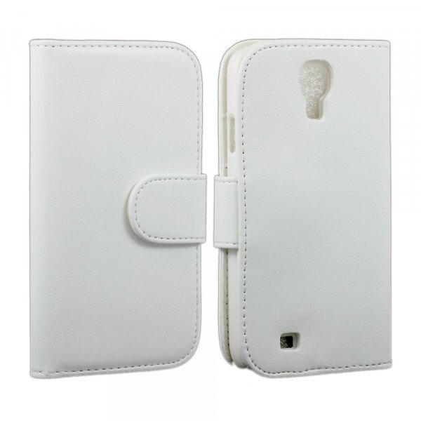 Wholesale Samsung Galaxy S4 Simple Flip Leather Wallet Case with Stand (White)